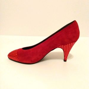 Palizzo Red Velvet Pumps 3 1/2" Heels sz 9.5 B